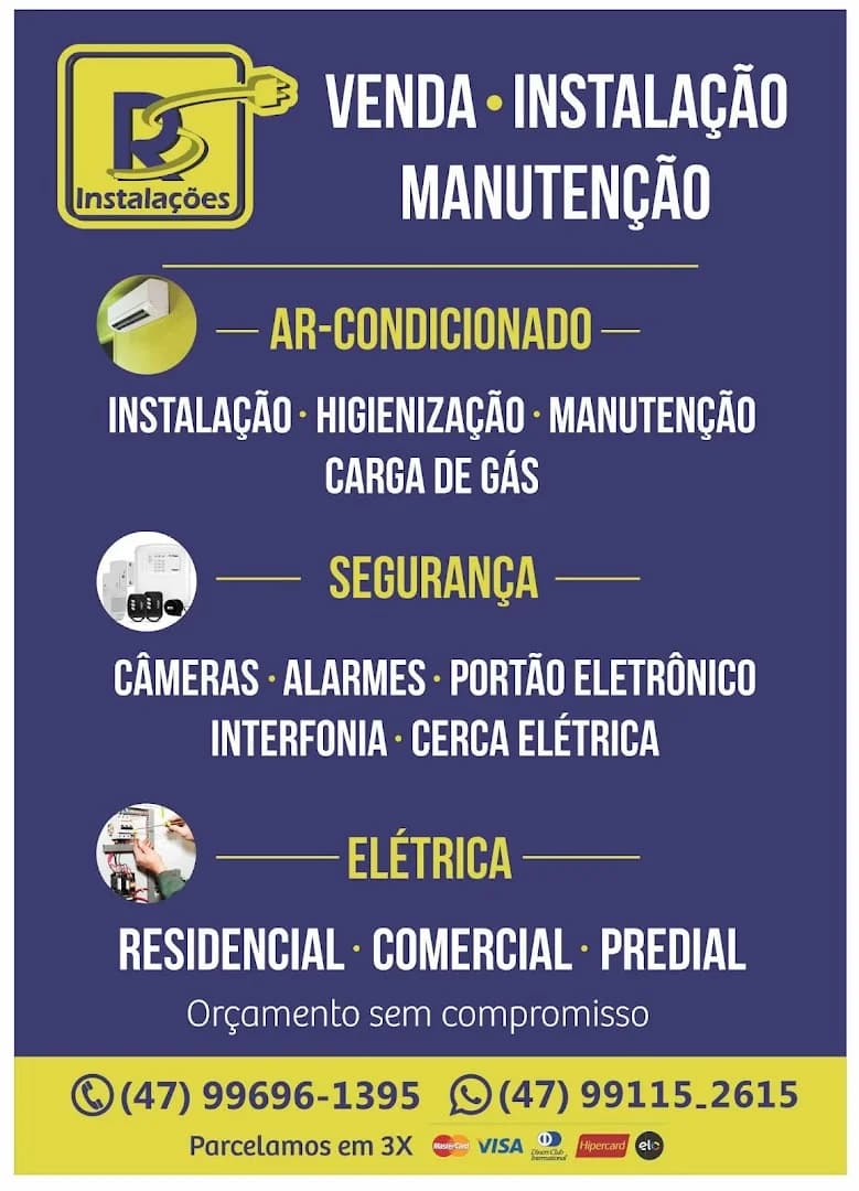 RS Instalações ar condicionado/portão eletrônico/segurança/elétrica em geral