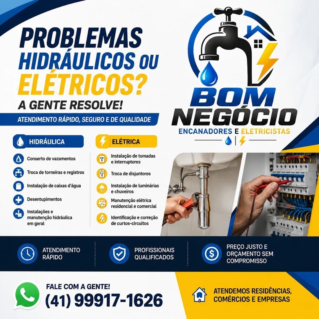 Bom Negocio Encanadores e Eletricistas (Plantão 24 hrs) – foto 1