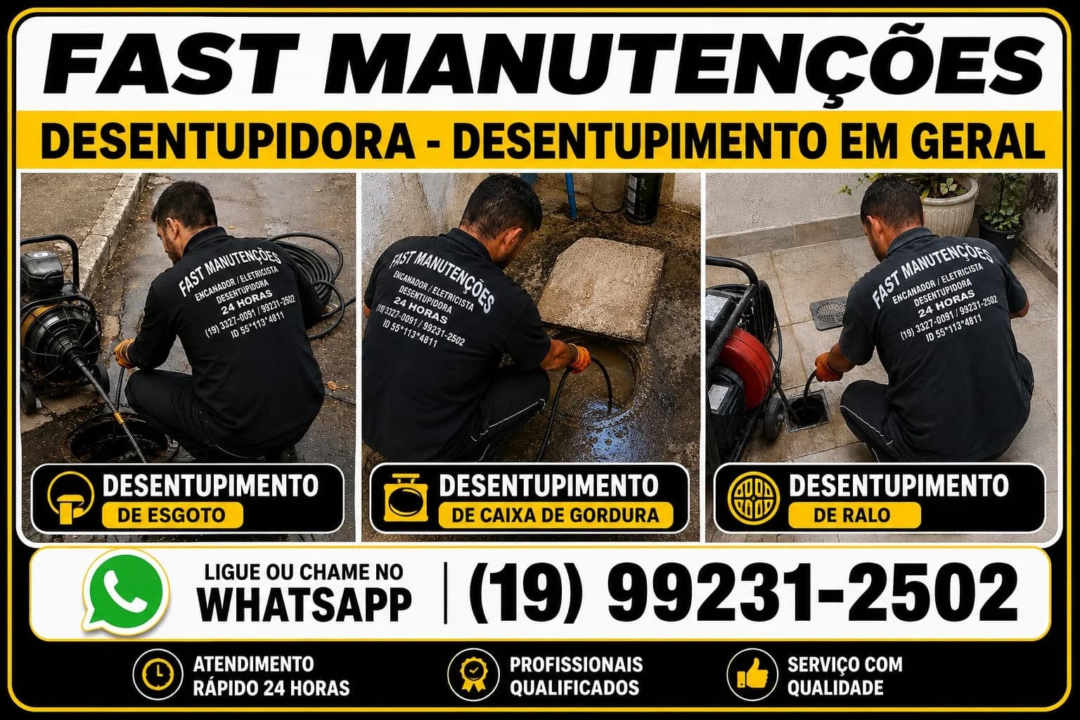 FAST MANUTENÇÕES - Desentupidora, Eletricista, Encanador