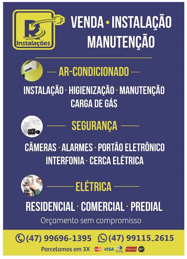 RS Instalações ar condicionado/portão eletrônico/segurança/elétrica em geral