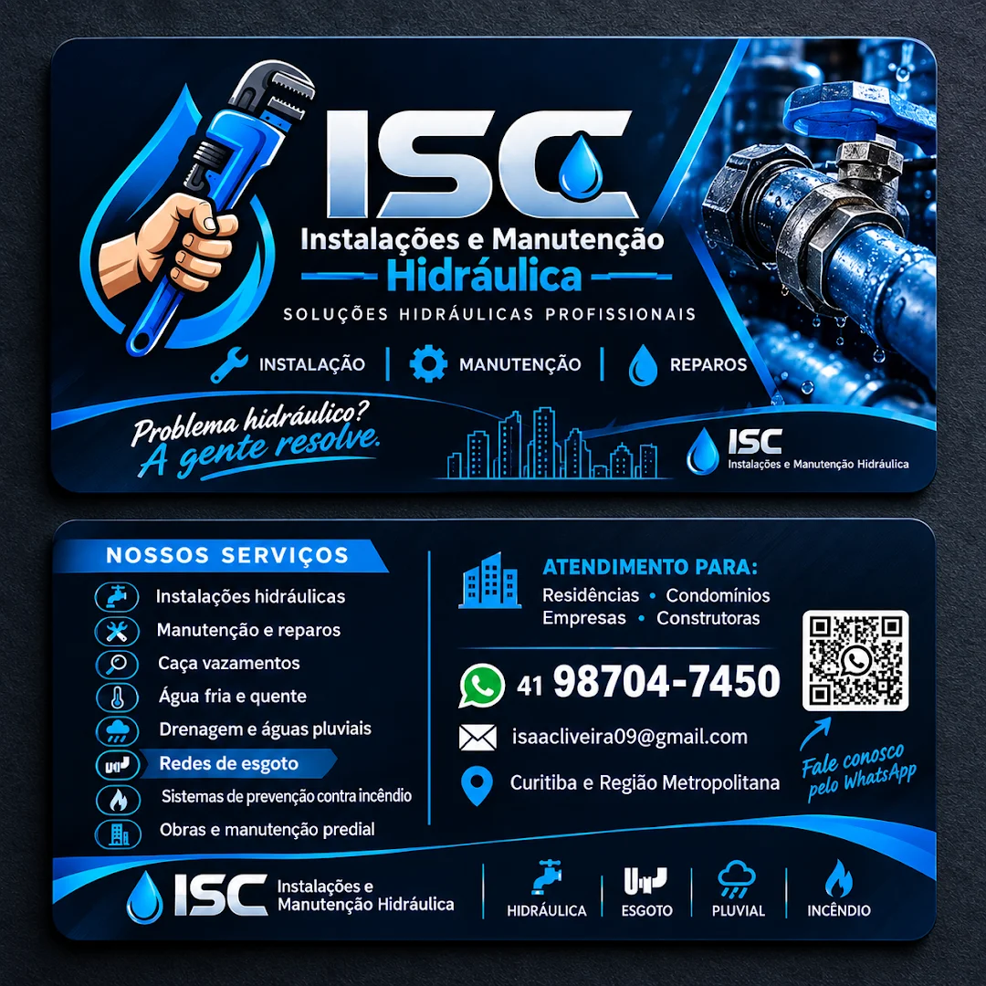 ISC Instalações e manutenção hidráulica